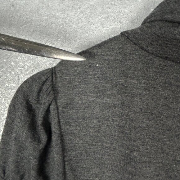 Theory Dress Womens 6 Wool Blend Grey Black Turtleneck Short Sleeve Shift Flaw* - Picture 2 of 15